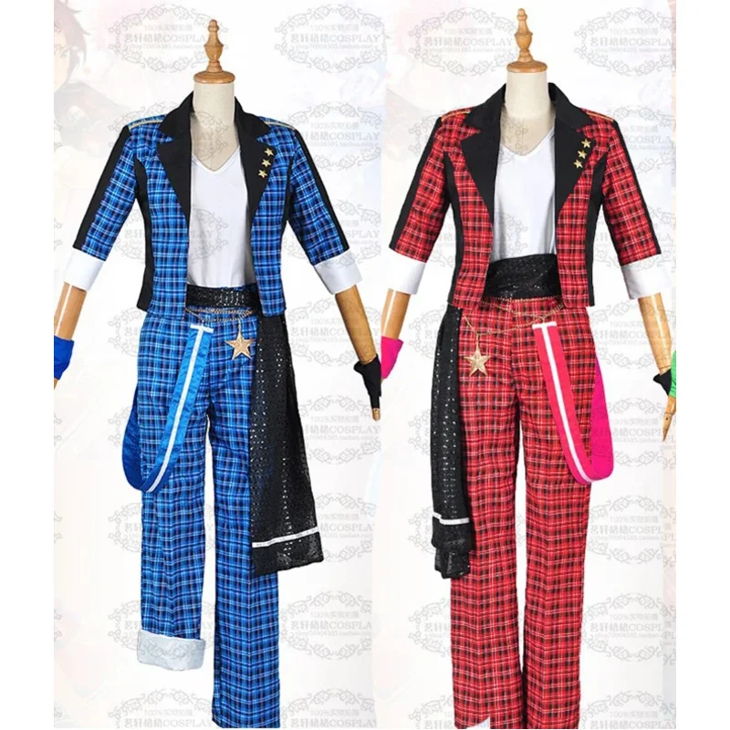 Ensemble Star Mao Isara Trickstar Red Plaid Sits Cosplay kostým 4 Štýly si môžu zvoliť 11 JS7745
