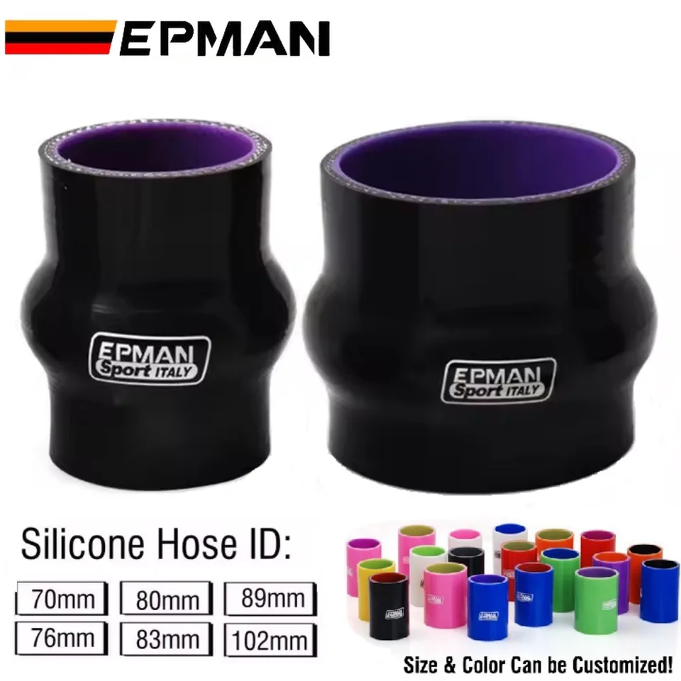 Epman Silikone Hump Coupler Hose Hosse Black zosilnené turbo spojenie pre VW Golf GTI MK3 70/76/80/83/89/102 mm EP-SSTF76