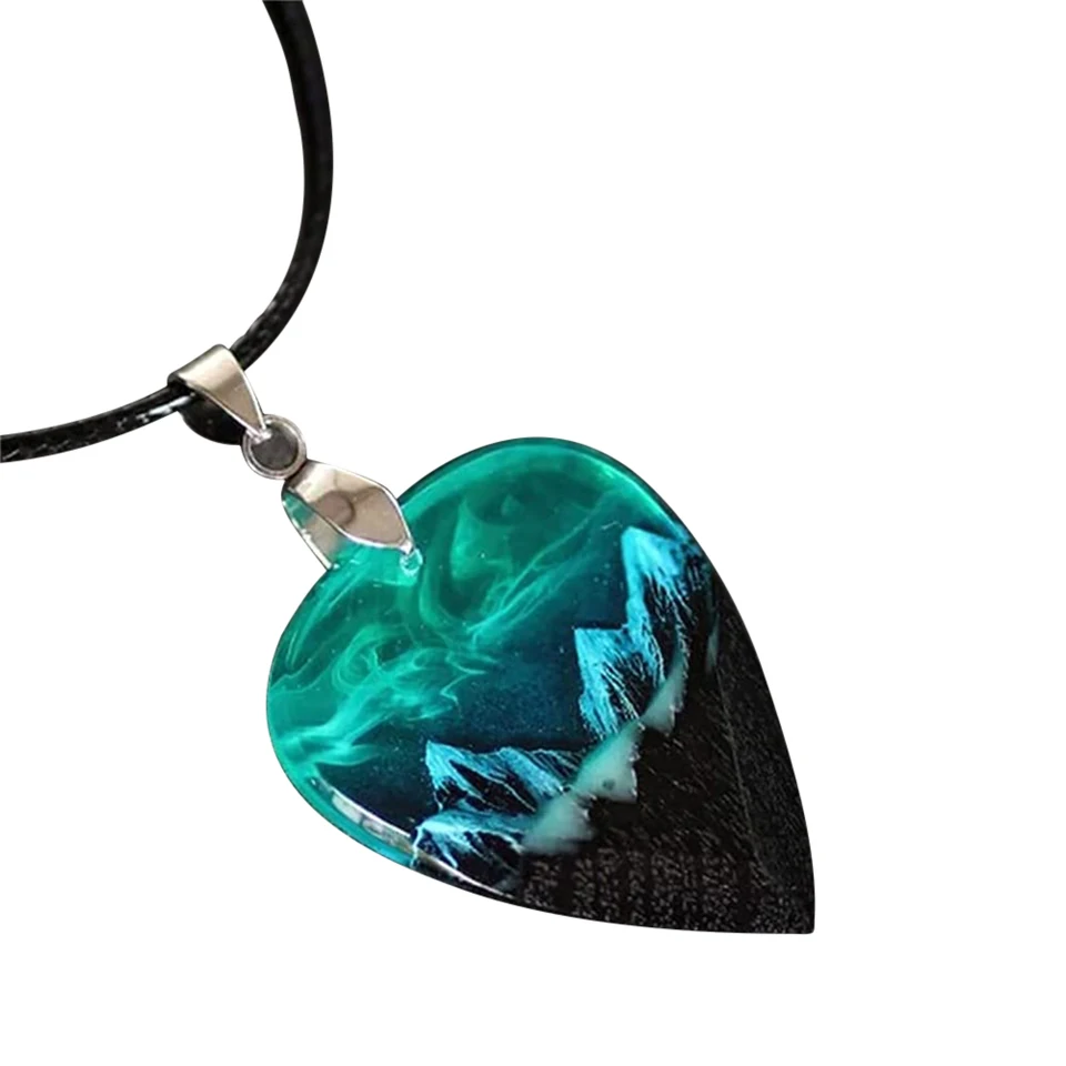 Epoxidová živicová gitara Picks Northern Lights Náhrdelník Elektrická gitara výbery na gitaru PLECTRUMS Darčeky pre milovníkov hudby Men Ženy
