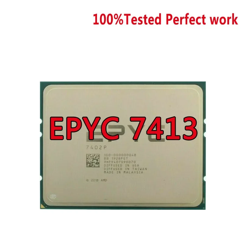EPYC 7413 procesor CPU 2,65 GHz 24-Cores 48-threads 128 MB 180W SP3 pre základnú dosku servera 1p/2p DDR4-3200MHz 3,6 GHz pretaktovanie