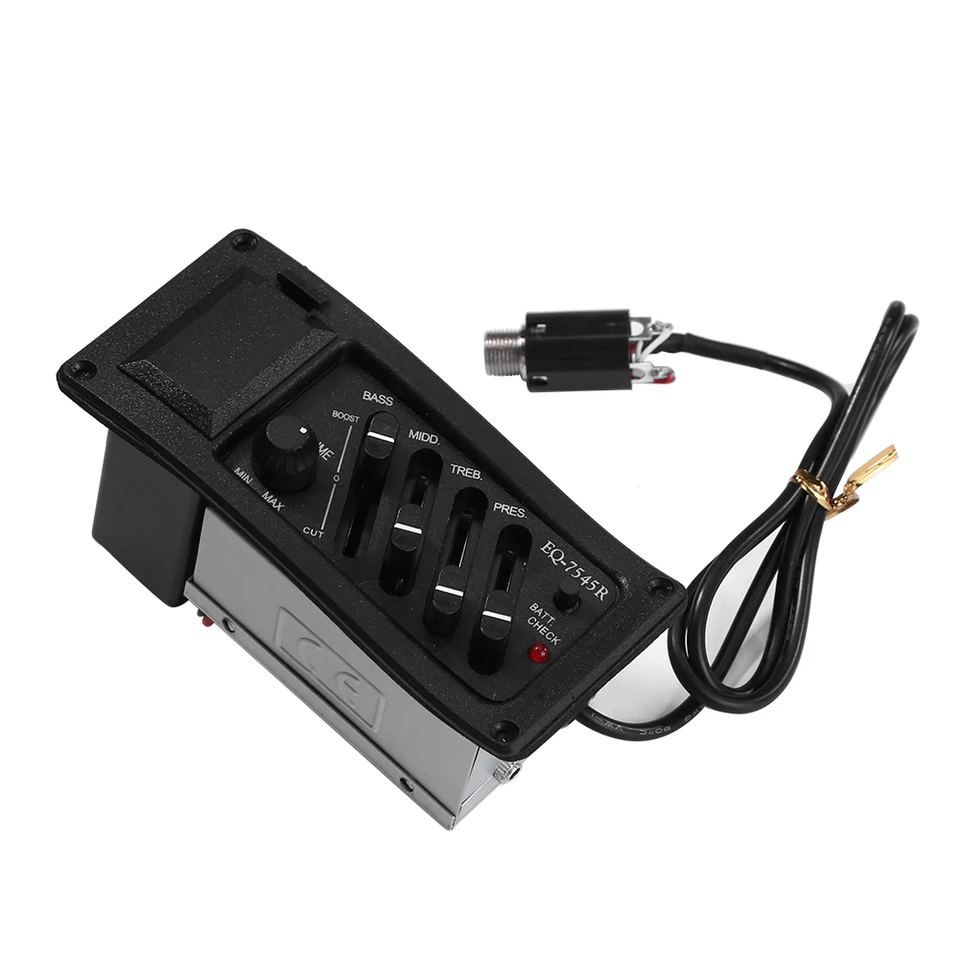 EQ-7545R EQ predzosilňovač piezo snímač 9v alkalickú batériu 4 pásma Elektroakkustické EQ Equitor Guitar Piezo Pickup Guitar Accessories