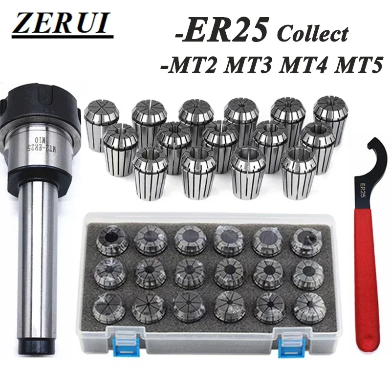 ER25 pružinové svorky ER25 M12 1pcs ER25 Kľúč 1ks COLLET Chuck Morse CONE pre CNC frézka