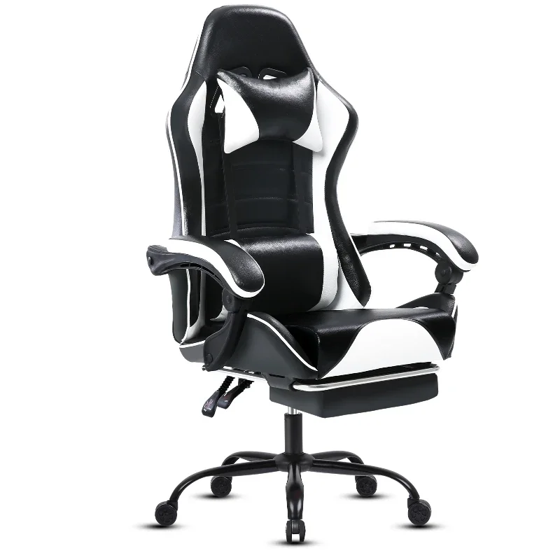 *Ergonomická herná stolička s opierkou na nohy, stoličky pre videohry PU pre dospelých, ležiace stoličky stoličky s hiermi