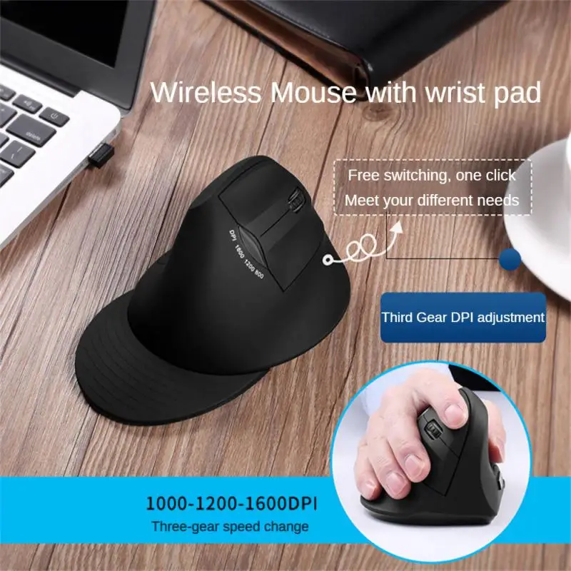 Ergonomická priľnavosť myši ľahko použiteľná bezdrôtová pohodlná s podložkou na zápästie USB Vertikálna myš s myšou myšou na zápästie REST REST REST Prapp Mouse Mouse