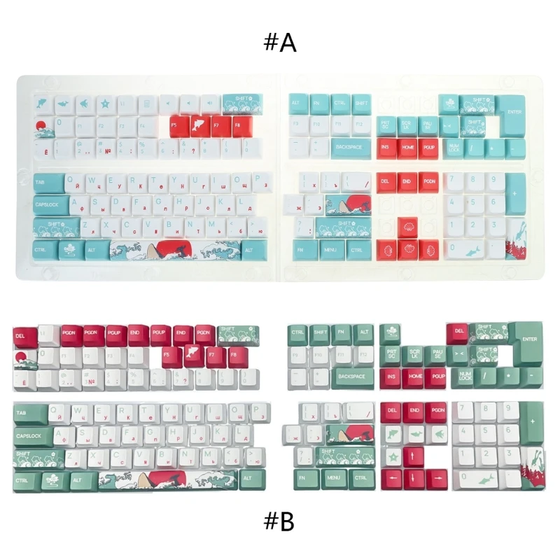 Ergonomická výška XDA/OEM PBT Keycaps Ruské kľúče pre mechanické klávesnice