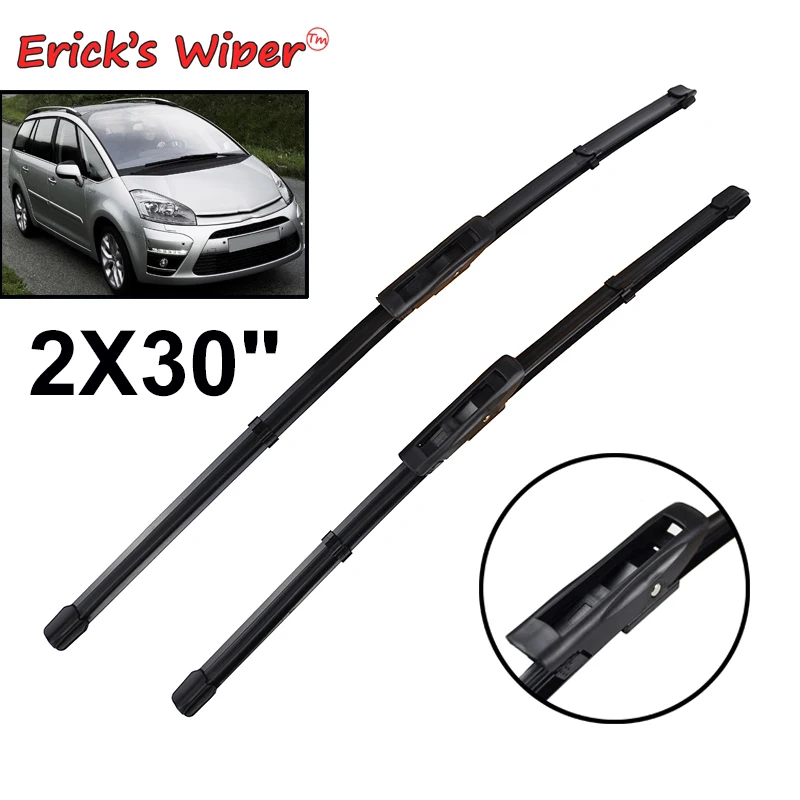 Erick's Wiper Front Wiper Blades pre Citroen C4 Grand Picasso / C4 Picasso Mk1 08 - 13 Černé sklo čelného skla 30 ''+30 ''