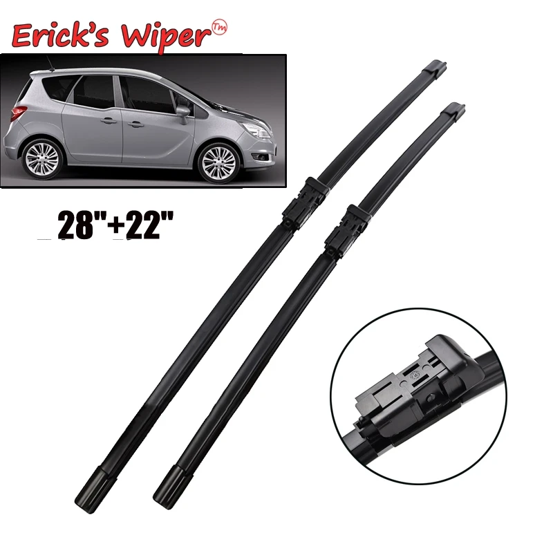 Erick's Wiper LHD Front Wiper Blades pre Opel Meriva B 2010 - 2017 čelné sklo Černé sklo Čisté okenné auto Rain 28 