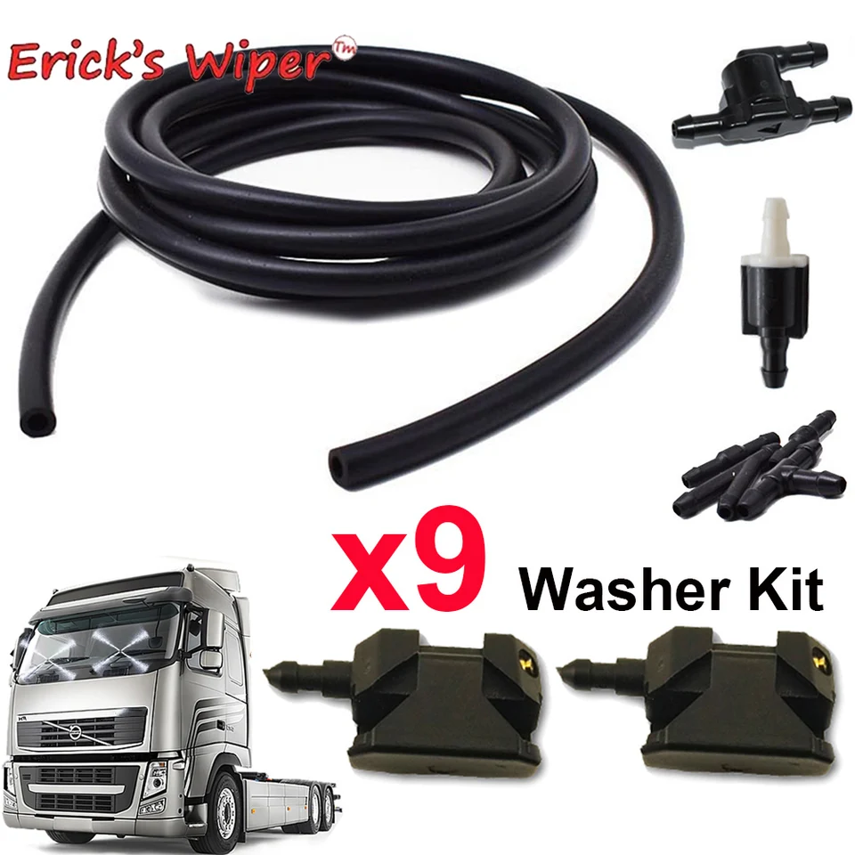Erick's Wiper Wiper Screen Wiper Wiper Water Spray Jets Hose Hades Hades pre Volvo Trucks FL FM FH FH16 FMX VHD VNL VNM VNR VNR VNX VM