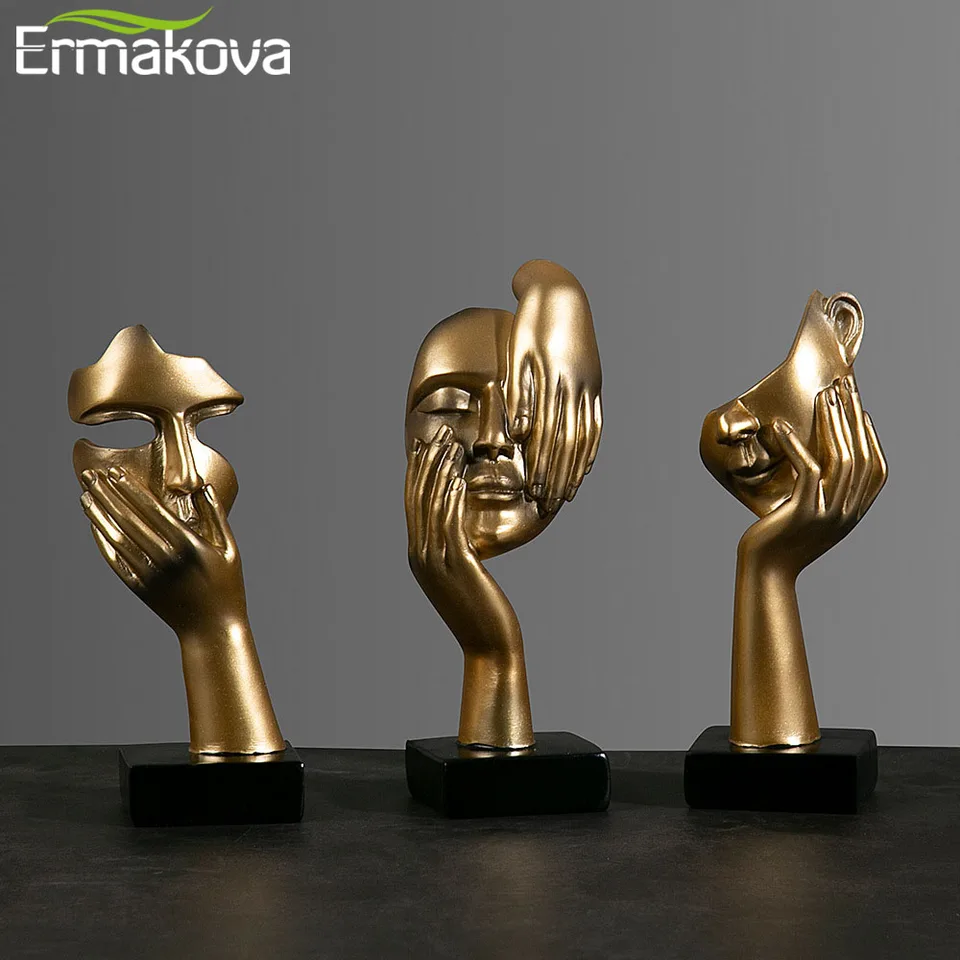 Ermakova živica abstraktná maska ​​sochy európske miniatúrne figúrky pre interiérovú domácu kanceláriu dekora