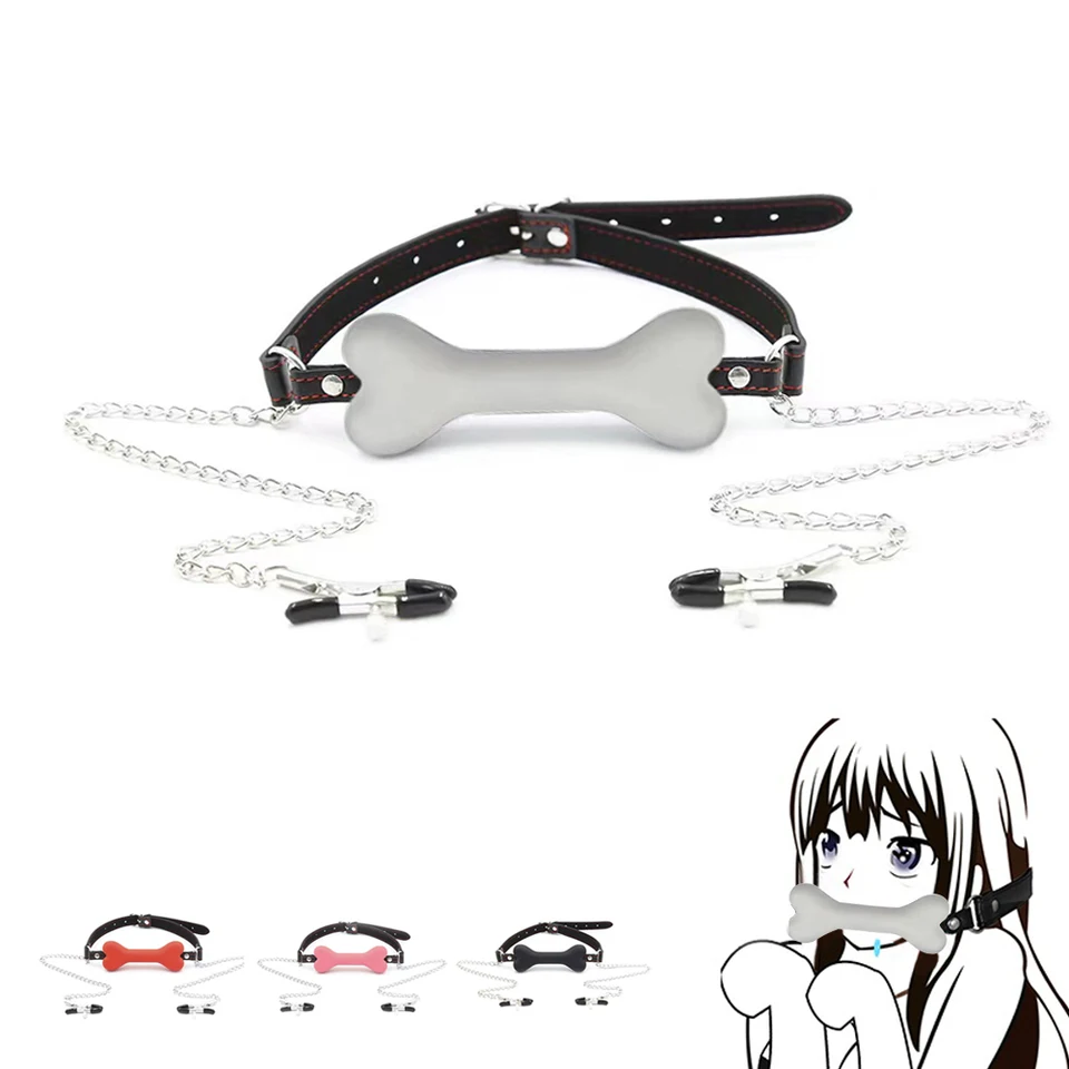 Erotické výrobky Silikone Dog Bone Gag Plug Balls Gaps Games Games Sex Slave BDSM Bondage Gear Cosplay SM Sex Hračky pre páry