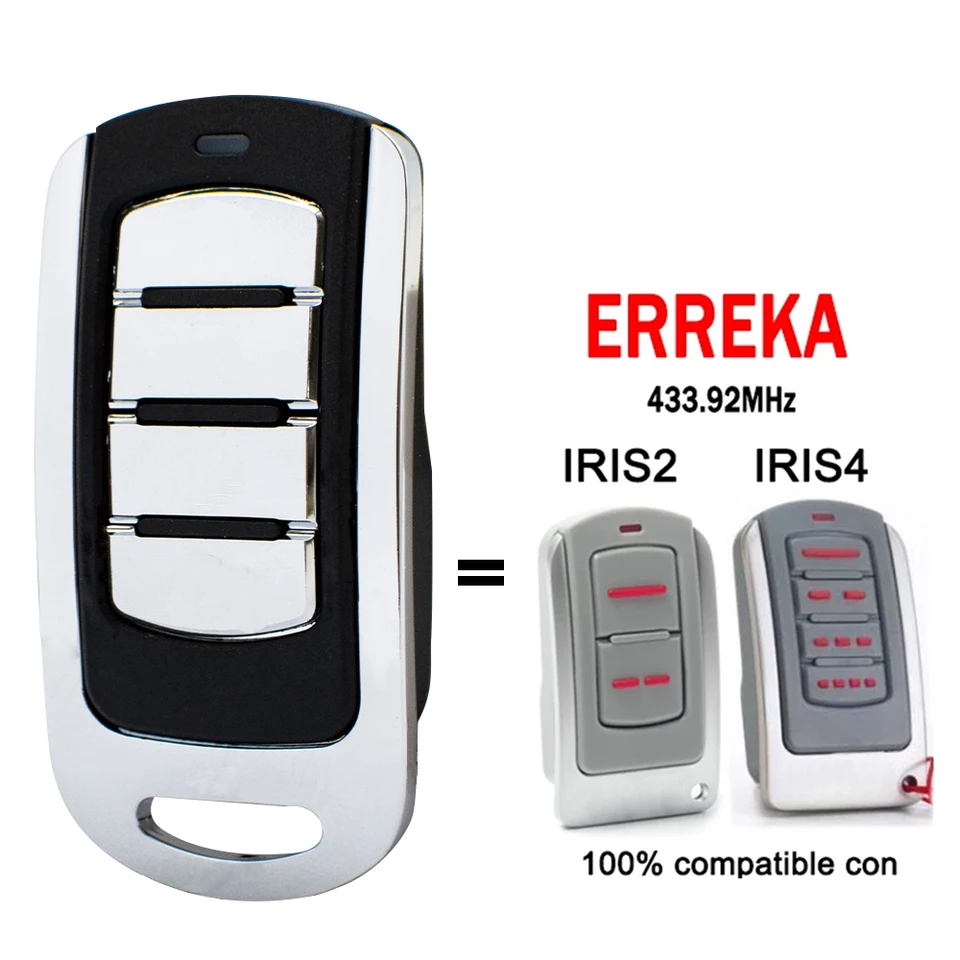 Erreka IRIS2 IRIS4 433.92MHz Garážové dvere Otvárač dverí diaľkových ovládacích dverí Erreka 433MHz ručný vysielací príkaz vysielača