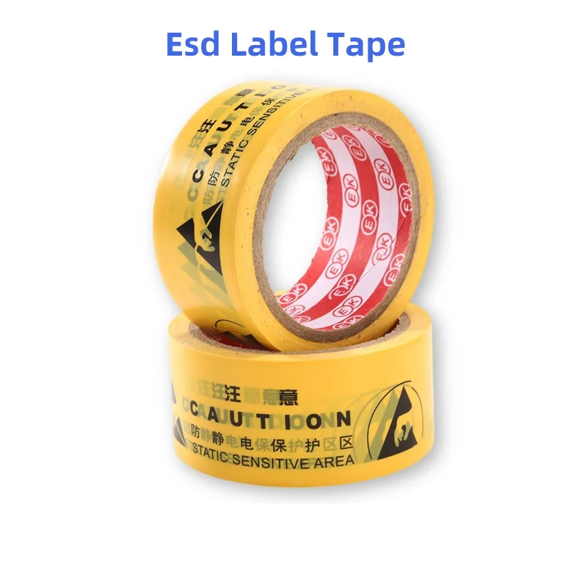ESD Area Label podlahová páska High Adhesive Yellow ESD Ochrana PVC Výstražná páska