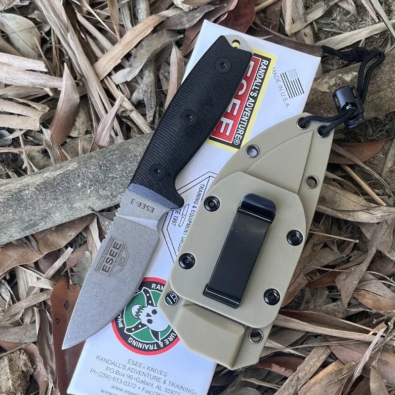 ESEE-3P ROWEN TAKTICKÝ VOJNODOU NOOK KASTROVANÝ PLATNÝ PLATNÝ ČASÍK Čierne Čierna rukoväť púštne pocta