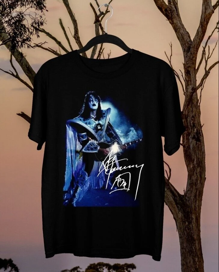 Eso frehley bavlní muži ženy darček pre fanúšikov bavlnené čierne tričko s plnou veľkosťou