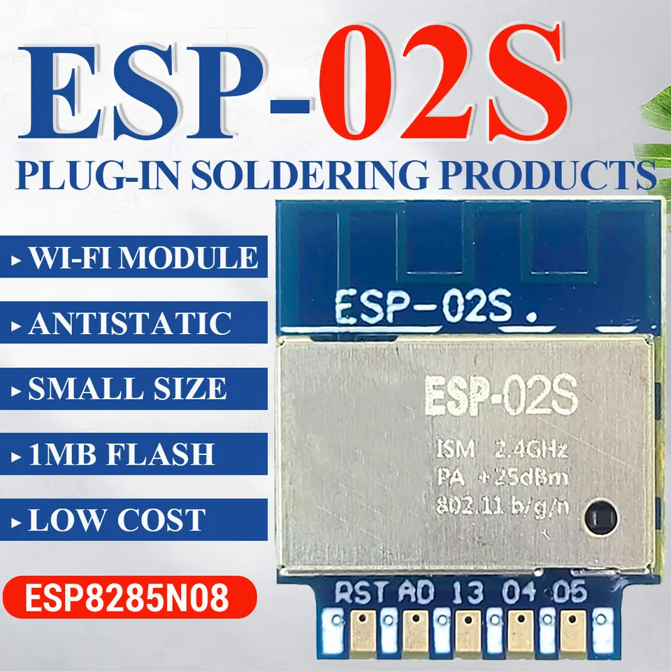 ESP-02S Serial Wireless 2.4g WiFi Modul 1MB Flash Taser pre Smart Home Industrial IoT ESP 02S ESP8285