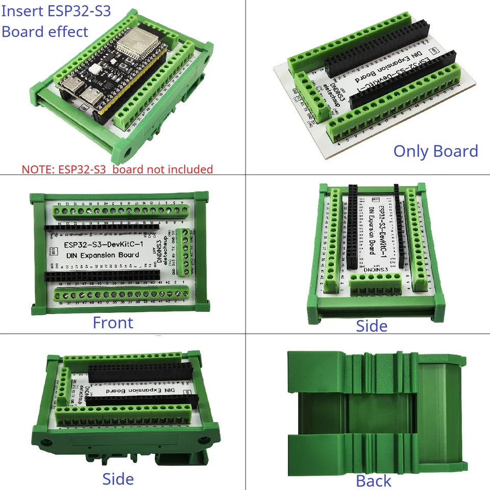 ESP32-S3 DIN Rail Montážna doska na rozširovanie všetkých Pinout 3.96 skrutkovací terminál USB OTG N16R8 N8R8 pre Wi-Fi + Bluetooth le