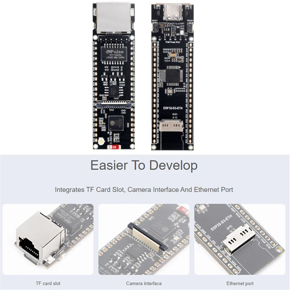 ESP32-S3 Ethernet Development Board Podpora Dual-Core Wi-Fi a Bluetooth Wireless Wi-Fi a Bluetooth USB Type-C ESP32-S3-ETH
