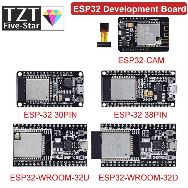 ESP32 Vývojová doska WiFi+Bluetooth Ultra-Low Spotreba energie Duálne jadro CPU ESP-32S ESP32-CAM ESP-WROOM-32D/U CH9102X