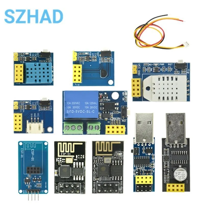 ESP8266 WiFi Wireless Modul WS2812 AM2302 ESP-01 DS18B20 DHT22 RELE RELOW DOWNUL Modul pre inteligentný domov