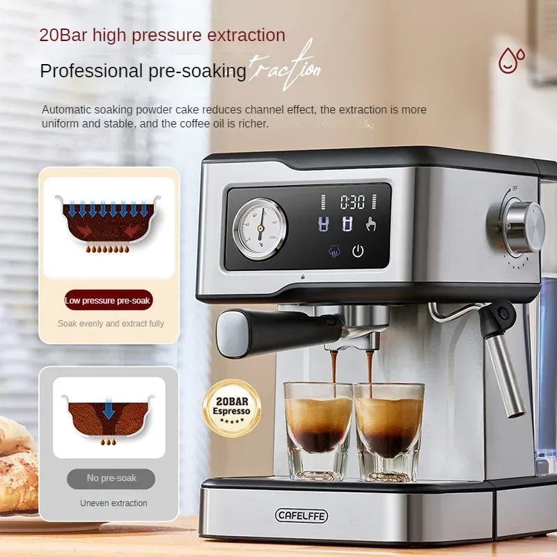 Espresso Coffee Machine poloautomatický malý domáci kávovar Smart Touch Panel je ľahko použiteľný
