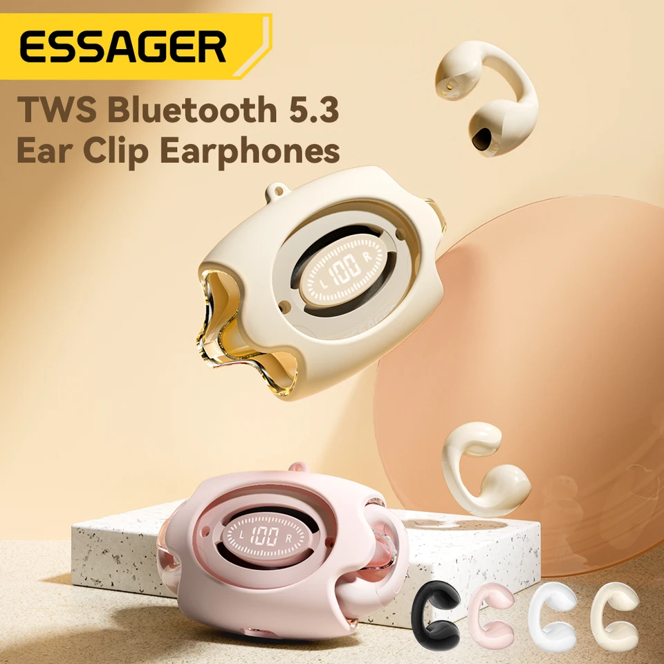 ESSAGER TWS Bluetooth 5.3 Slúchadlá bezdrôtových slúchadiel uši