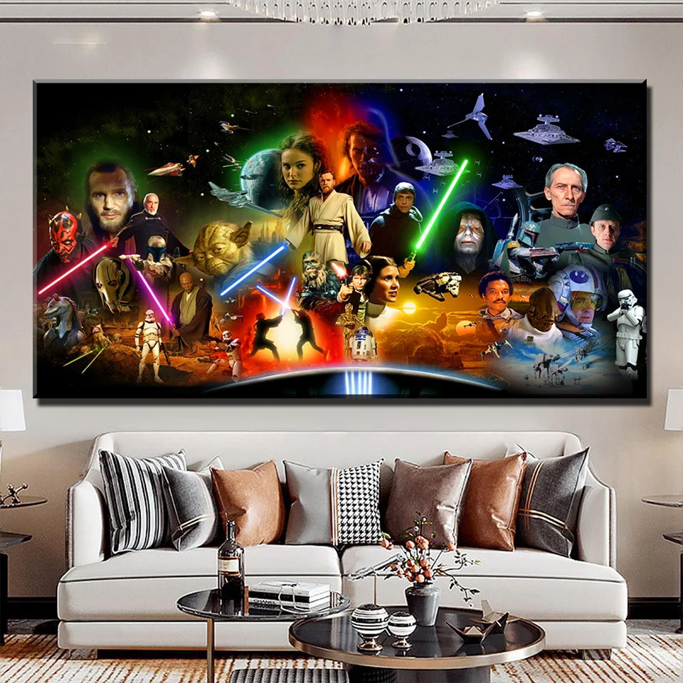 Estampados. Star Wars Diamond Painting Disney Full vyšívanie mozaikových krížových stehov súpravy Luke Skywalker Darth Vader Chewbacca D35