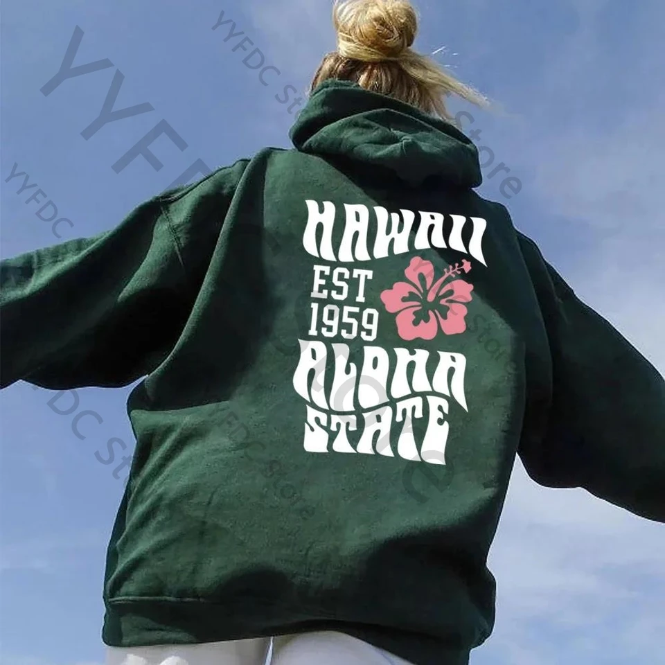 Estetický havaj aloha štátna mikina Men ženy hip hop módne plážové mikina módny módny páry na jeseň mikiny s dlhými rukávmi