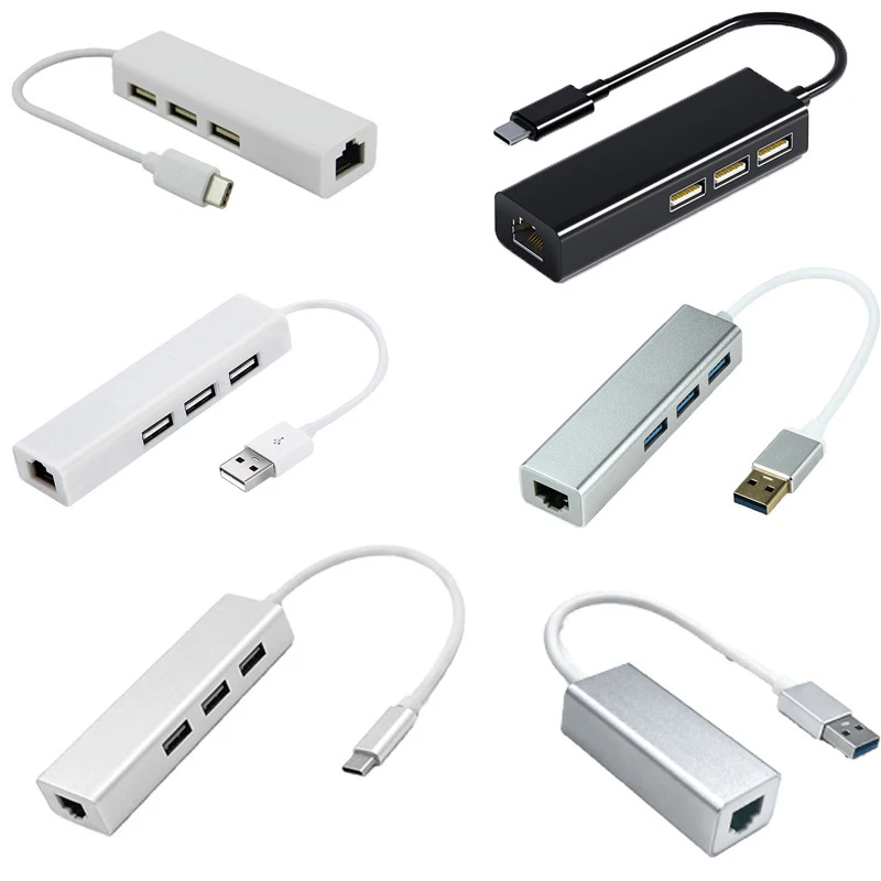 Ethernet Adapter 1000Mbps USB Typ C až RJ45 pre Chromecast 4K Network Card Google TV pre MacBook Switch PC Windows Android Hub