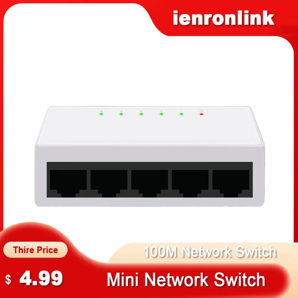 Ethernet Switch IenronLink Link 1005f 5 8 portov prepínač 100 Mbps Fast Network Switch RJ45 Hub Internet Splitter Plug and Play