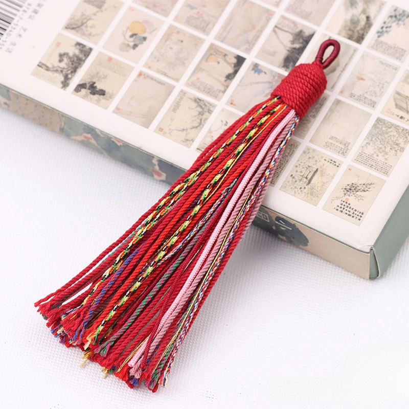 Etnický štýl farebné strapce 12 cm ručne vyrábané bavlnené šnúry dekoratívne strapce remeselníky Kľúčenky ornament