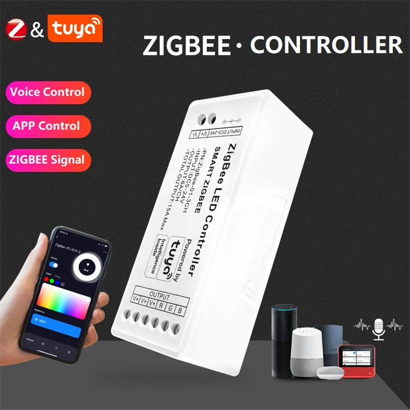 ETRNLED DC5-24V SMART ZIGBEE LED radič RGB CCT RGBW hlasový riadenie inteligentná životnosť práce s Alexa Google Home TUYA GATEWAY HUB HUB