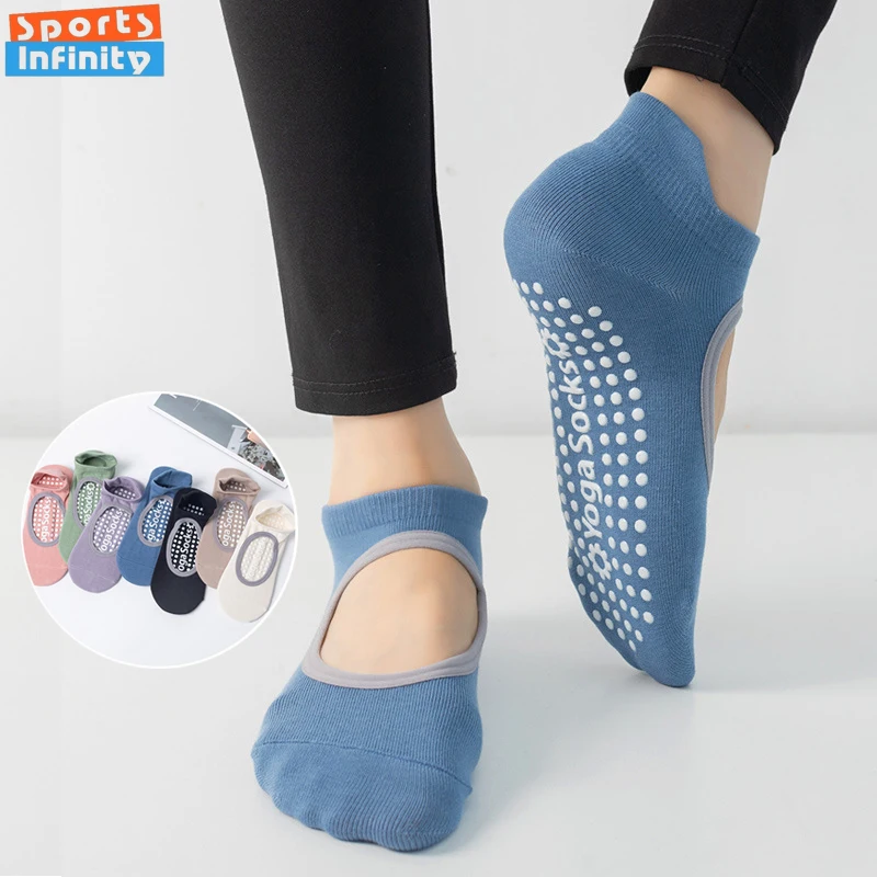 EUR 35-42 módne bez backless joga ponožky Ženy Anti Slip Professional Pilates ponožky Indoor Dance Gym Fitness Sports ponožky Ženy
