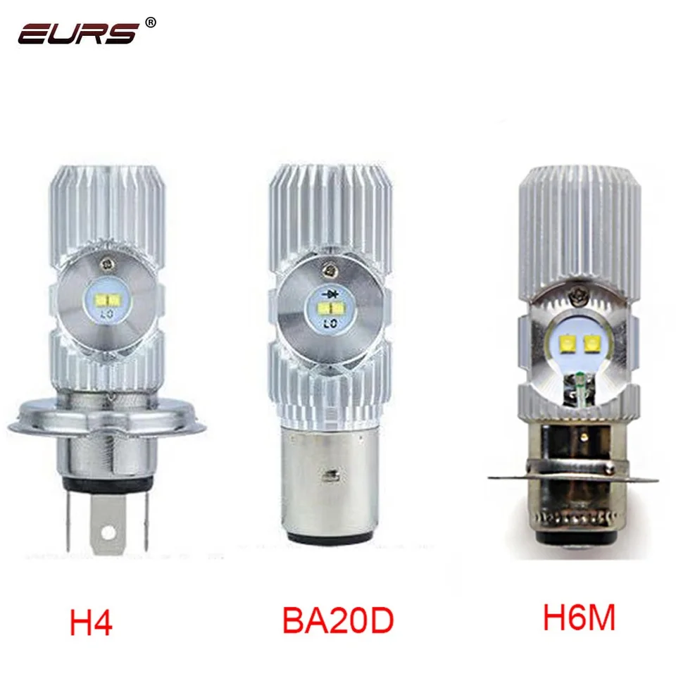 EURS 1ks H4 HS1 H6M BA20D LED motocykla žiarovka žiarovka FOG LIGHT HI LO LAMP ATV SCOOTICKÝ príslušenstvo Moto elektrické auto svetlo