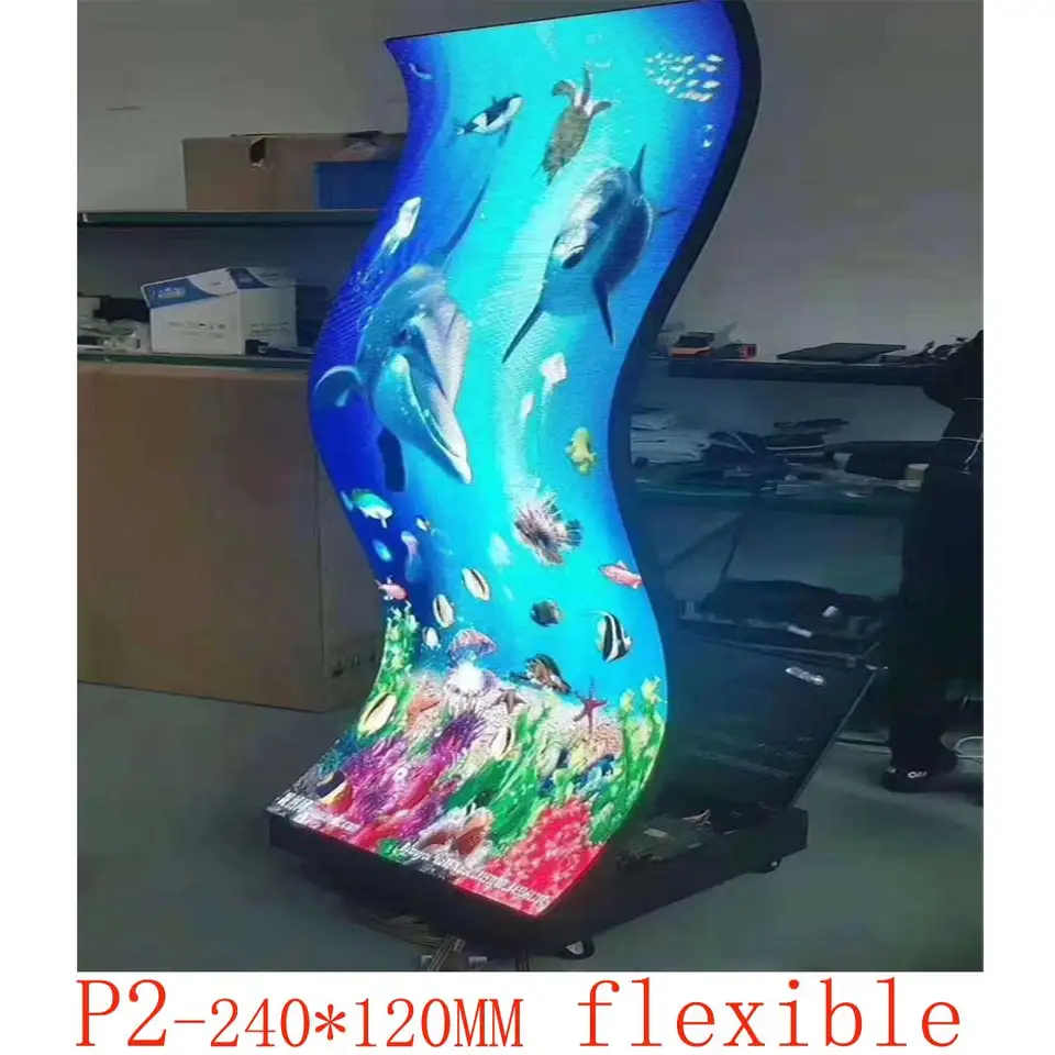 Európ a UAS a Rakúsko P2 Flexibilný LED displej v interiéri SMD Full Color Module Post Screenting Screen Panel Perma Control