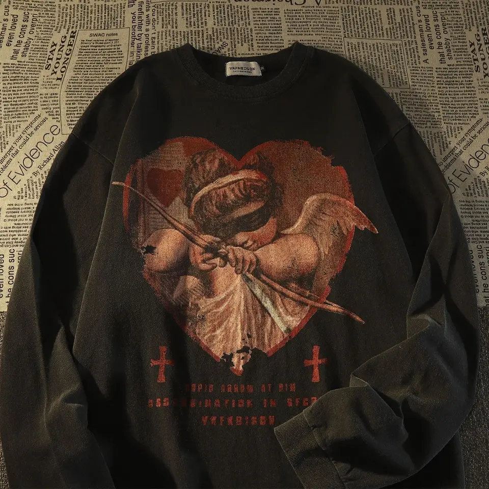 Európska a americká prílivová značka Love Sweater Muži a ženy American Loose Ins Street Štýl Všetky Trend Trend Topy Tops