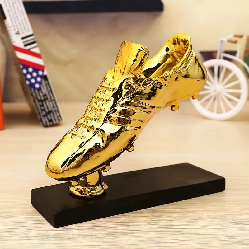 Európska futbalová futbalová cena futbalového futbalu Golden Shoe Trophy Best Shooter Gold Plated Shoe Boot League Fanúšikov