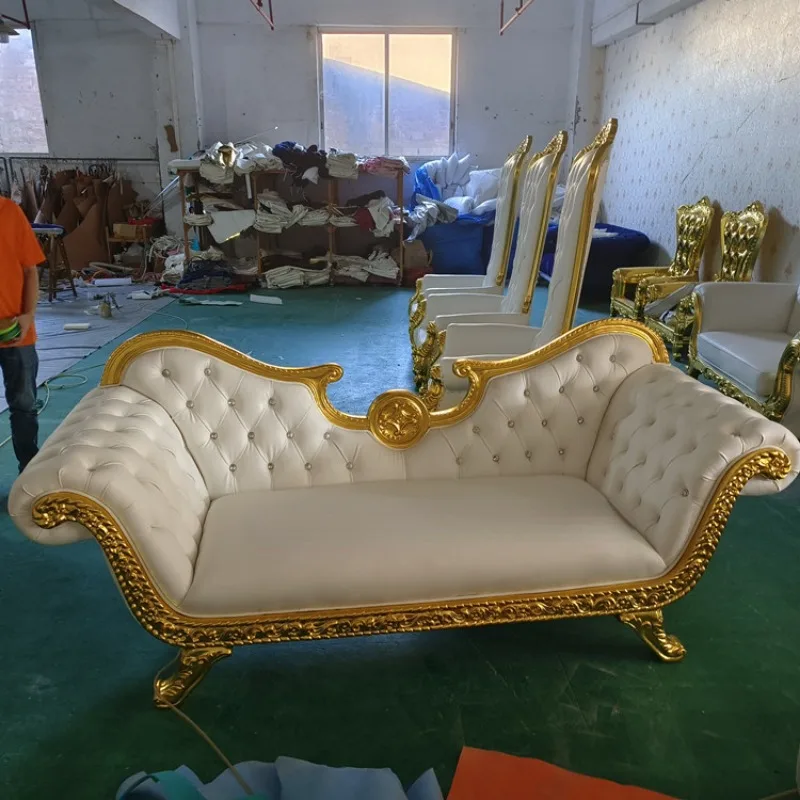 Európska špičková luxusná koža konkubínová stolička Luxusná vila Vyrezávaná kozmetická posteľ na konci stoličky posteľ Master spálňa pohovka