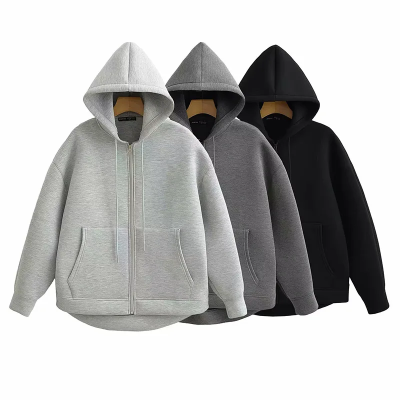 Európske a americké 2024 zimné retro farebné sveter Sweater Sweater Miklá móda s dlhým rukávom Coat Dámska bunda