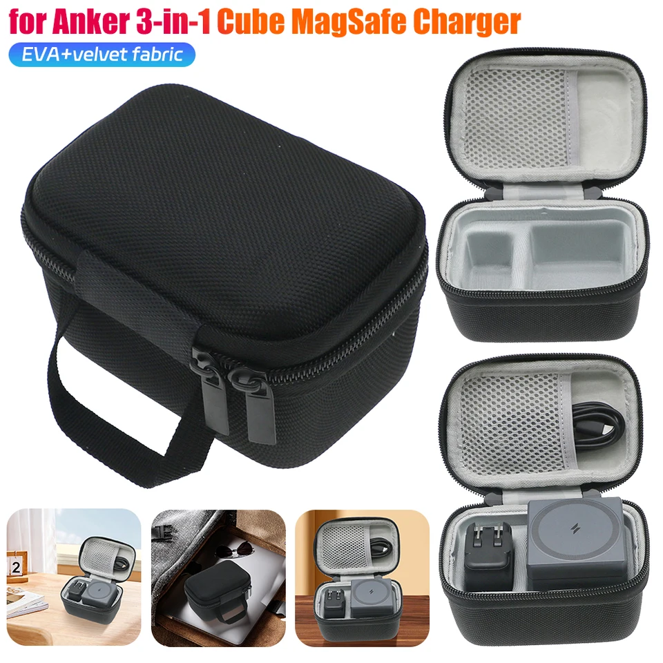 Eva Hard Carry Case Travel Bag Power Bank Case nabíjačku digitálny kábel pre Anker 3 v 1 kockovej nabíjačke príslušenstva