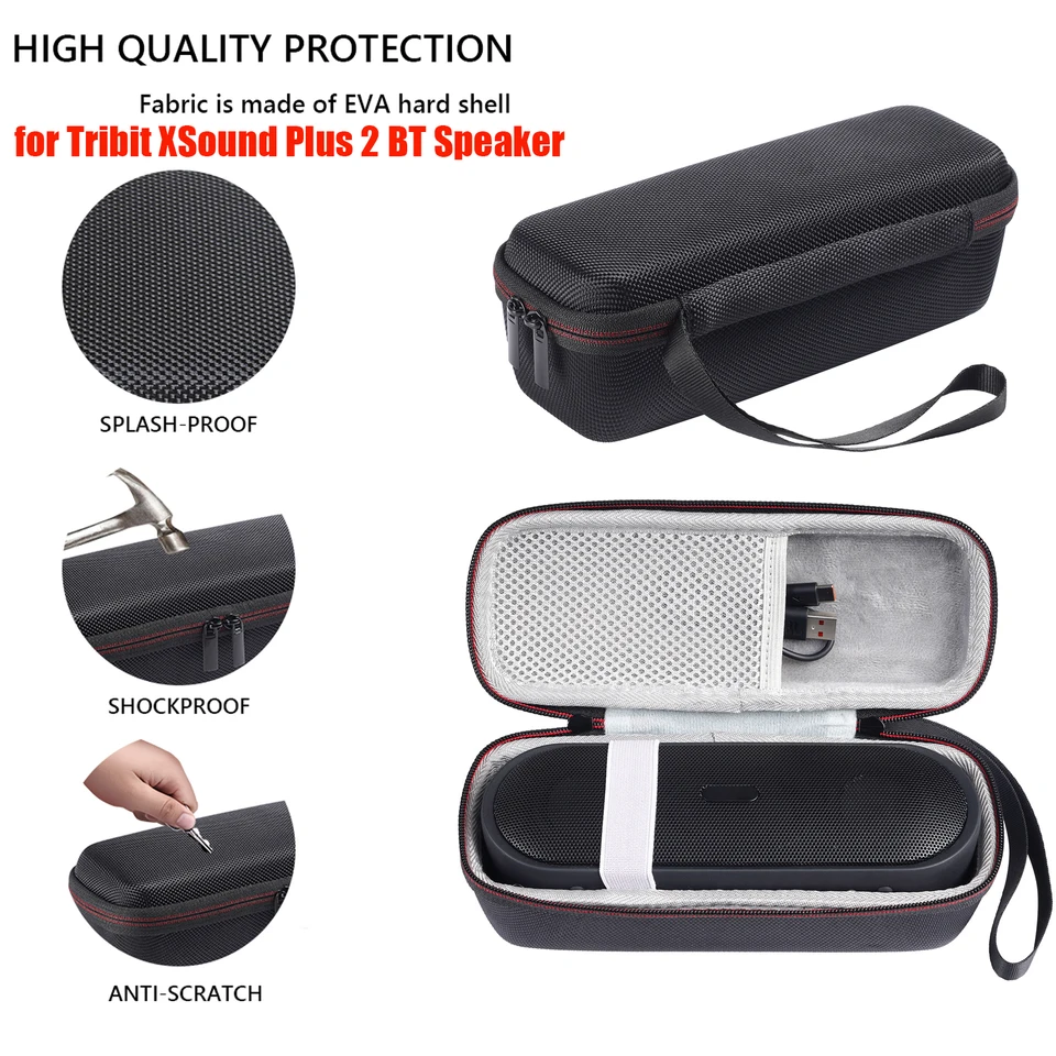 EVA Hard Carry Puzdet s nárazovými prenosnými skladovacími taškami proti ochrane proti škrabaniu pre Tribit XSound plus 2 prenosný reproduktor BT
