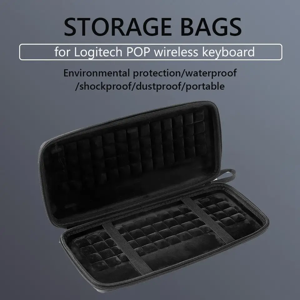 EVA prenosná klávesnica Storage Zipper Tašky pre logitechové popové tlačidlá bezdrôtovej mechanickej klávesnice Ochrana prachového prepravy puzdra