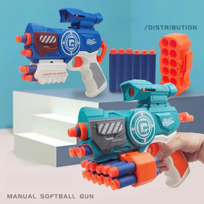 Eva Soft Bullet Toy Guns Pištoľ Plastové zbrane Hračky Hračky Airsoft penové guľky blaster model bezpečné s boxom pre chlapcov dieťa