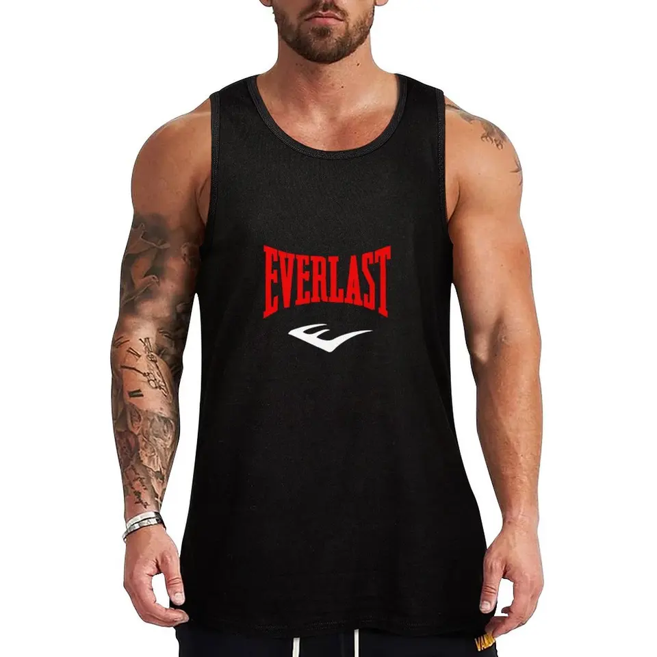 Everlast Boxing Logo Tank Top Pánske letné tričko bez rukávov tričká Muž Fitness Najpredávanejšie výrobky