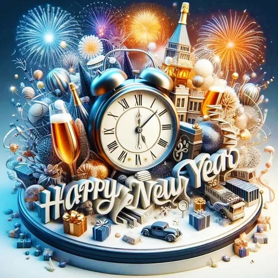 Evershine Diy Diamond Painting Clock Nový rok Plne vŕtačka Firework Firework 5D Mosaic New Collection 2025