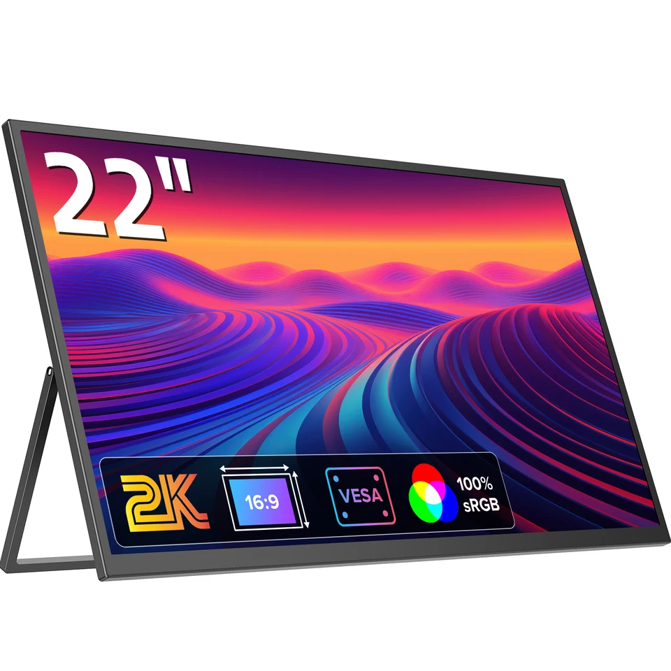 Eviv 2K 22 palcový prenosný monitor s 2560 x 1440 ips obrazovkou integrovaný MONI MINI HDMI USB C pre mobilný telefón prenosu PC pre notebook XBO XBO