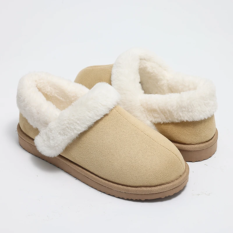 Evshine 2025 krátke plyšové ženy teplé topánky fuzzy podšívková dom topánky faux kožušina Indoor ploché topánky Comfort Women Cutton topánky