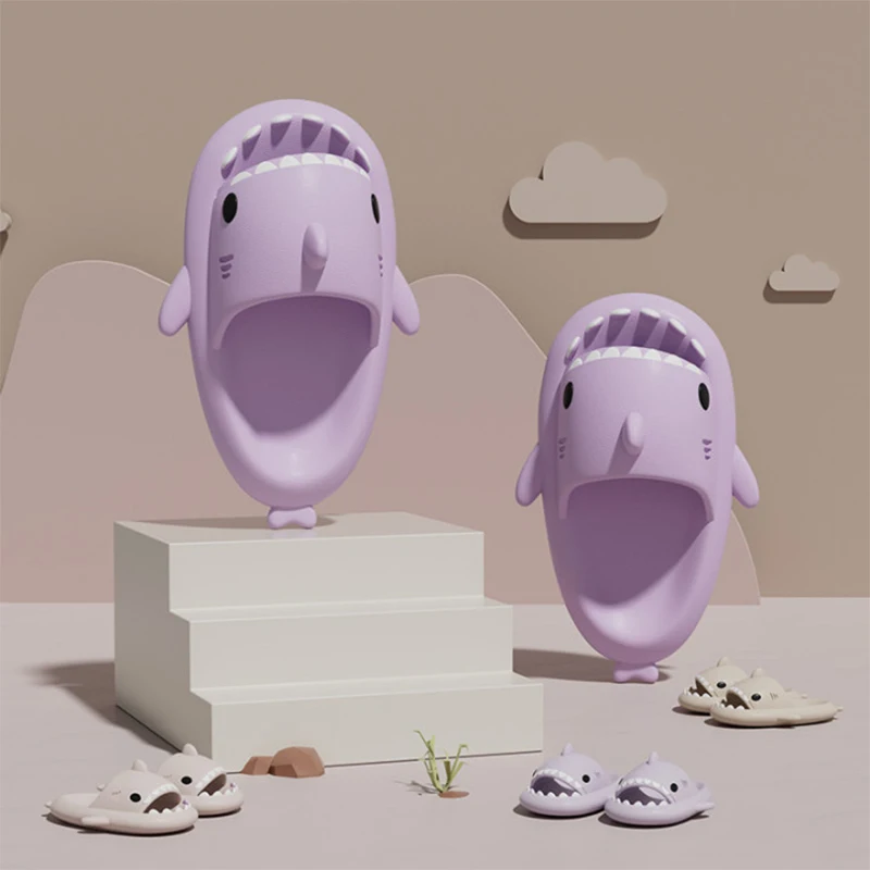 Evshine Soft Platform Shark Sandals House Kúpeľňa karikatúra Flip-Flp Cute Shark Sandals for Women Men leto nové žralok