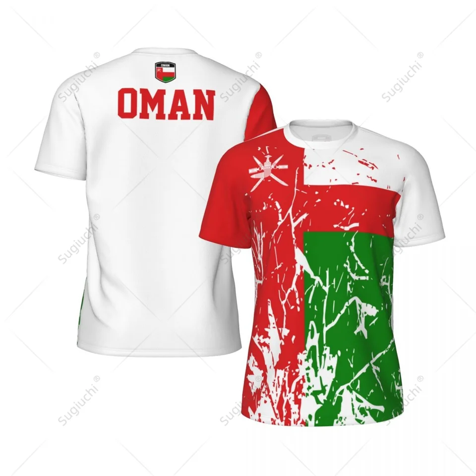 Exkluzívny dizajn Omán Flag Grain 3D tlačená muži na beh futbalového tenisu Fitness Športové tričko