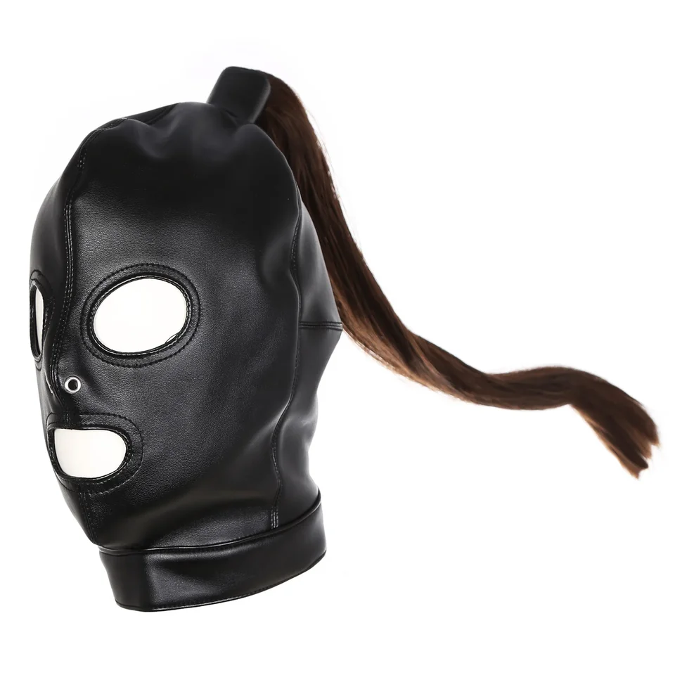 Exotické dospelé cosplay hry kapucňa fetiš plná hlava otroctvo maska ​​pre mužov pre mužov Ženy Halloween Party rol