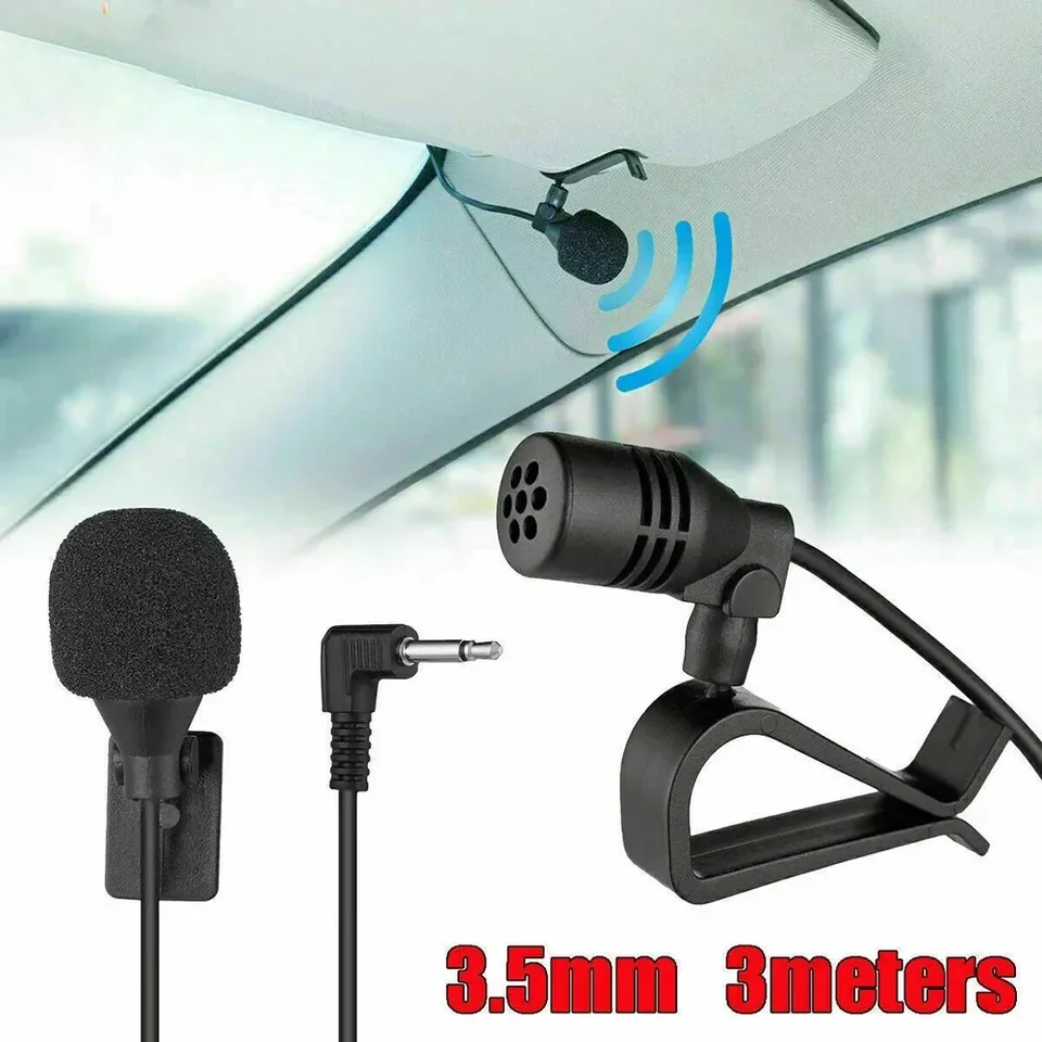 Externý mikrofón 3,5 mm Jack Stereo pre auto prenosný mobilný telefón Externý mikrofónový stereofónny automobil Mikrofón